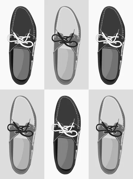 Chaussures bateau homme avec lacets — Image vectorielle