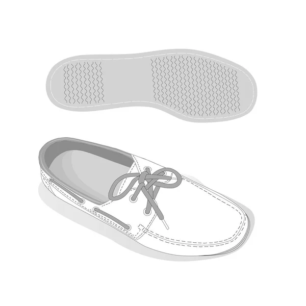 Mužské lodní boty s tkaničkami — Stockový vektor