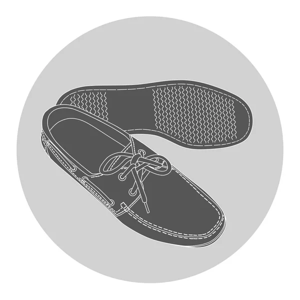 Zapatos de barco masculino con cordones — Archivo Imágenes Vectoriales