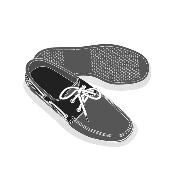 Sapatos de barco masculino com atacadores — Vetor de Stock