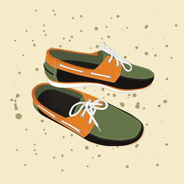 Man boot schoenen met veters — Stockvector