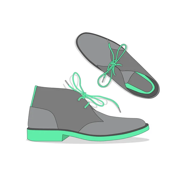 Bottes chukka mâle avec lacets — Image vectorielle