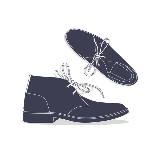 Bottes chukka mâle avec lacets — Image vectorielle