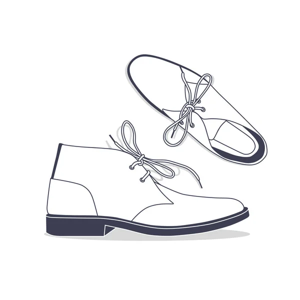 Bottes chukka mâle avec lacets — Image vectorielle