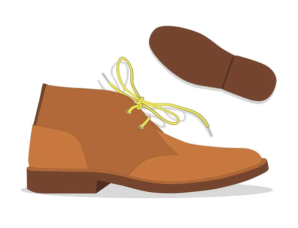 Mâle chukka bottes avec lacets — Image vectorielle