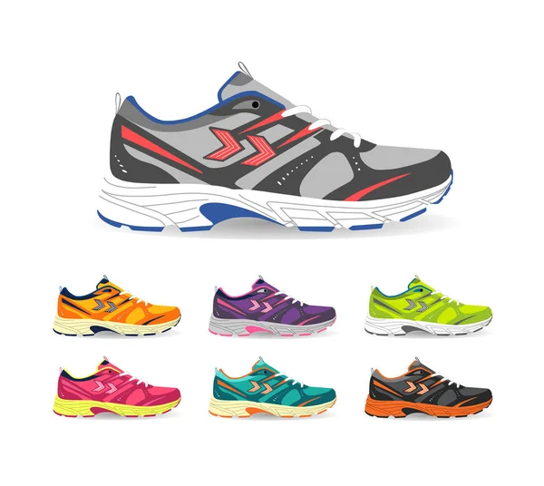 Stijlvolle sneakers voor hardlopen — Stockvector