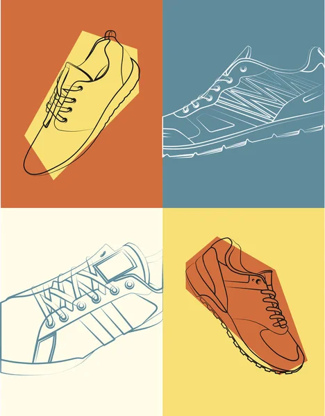 Zapatillas con estilo para correr — Vector de stock