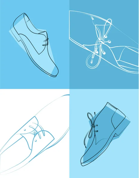 Klassiska manliga skor — Stock vektor