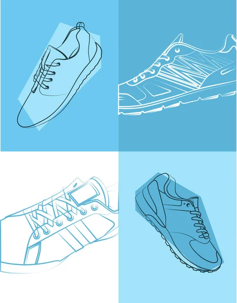 Zapatillas con estilo para correr — Vector de stock