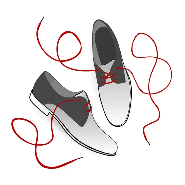 Tan spänn skor med skosnören — Stock vektor