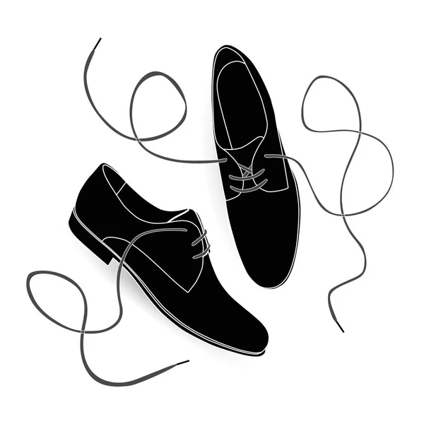 Chaussures bronzées avec lacets — Image vectorielle