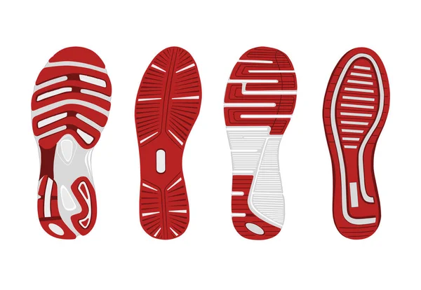 Vier sneaker soles — Stockvector