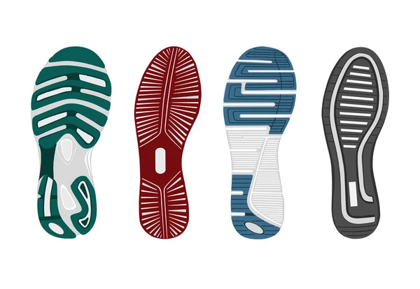 Cuatro suelas de zapatillas — Archivo Imágenes Vectoriales