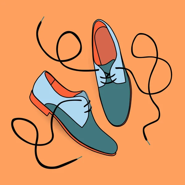 Chaussures bronzées avec lacets — Image vectorielle