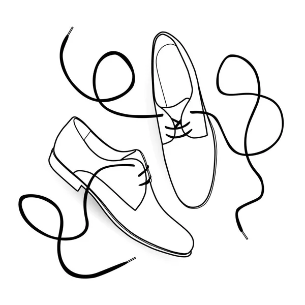 Chaussures bronzées avec lacets — Image vectorielle