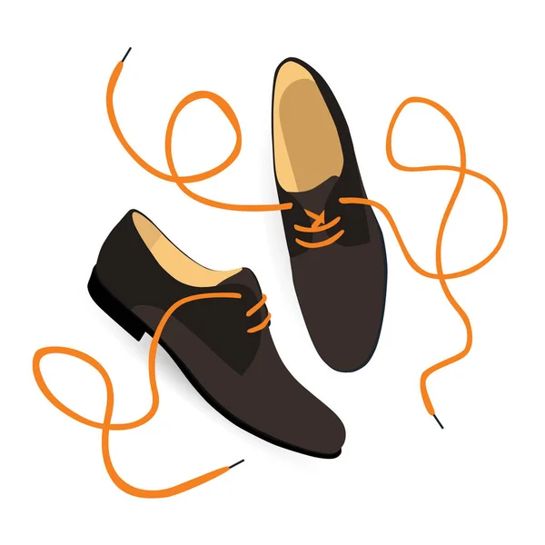 Chaussures bronzées avec lacets — Image vectorielle
