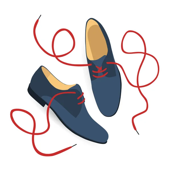 Braun buckelt Schuhe mit Schnürung — Stockvektor