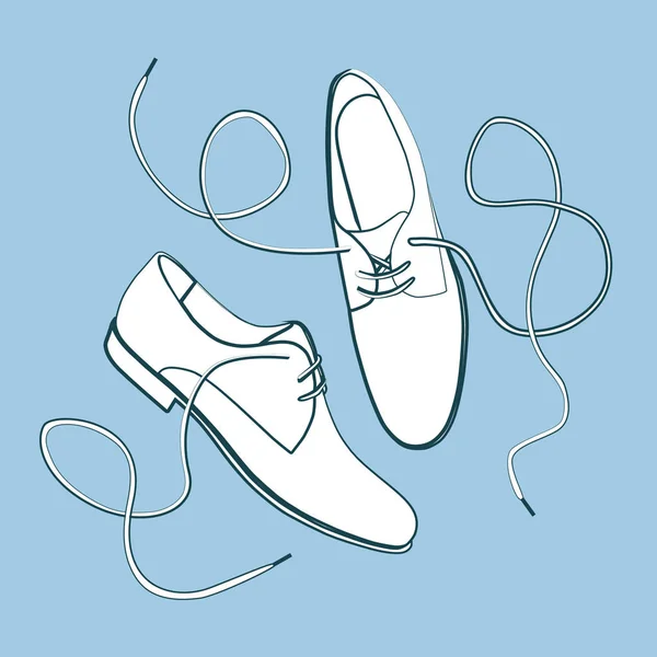 Zapatos de tan bucks con cordones — Vector de stock