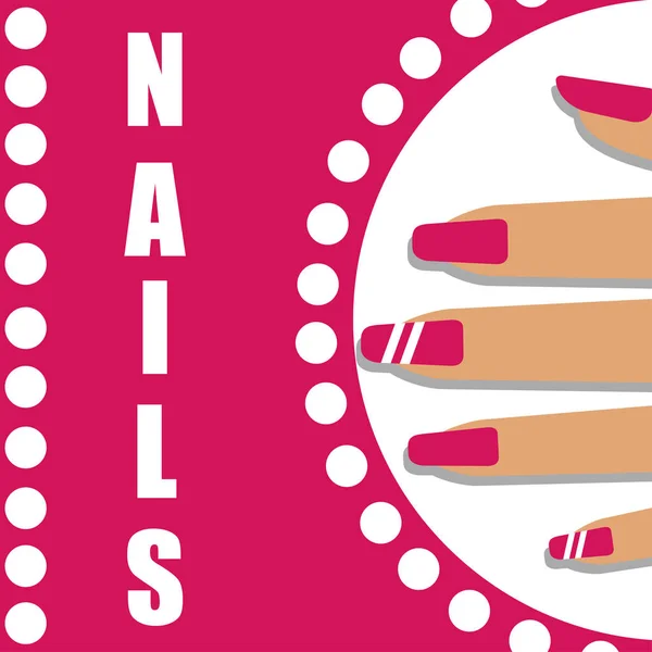 Nails with fashionable pattern — Stock Vector