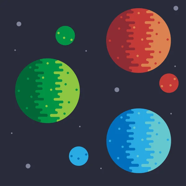 Planetas mágicos con estrellas — Vector de stock