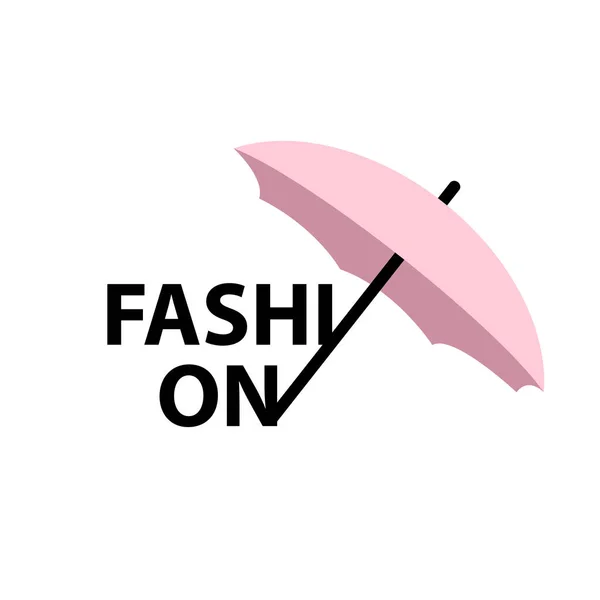 Farbiger Regenschirm mit Aufschrift Mode — Stockvektor