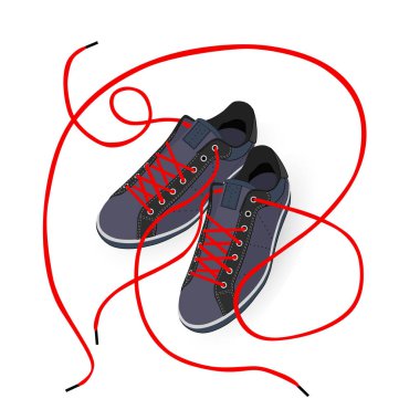 uzun dantel ile spor ayakkabı