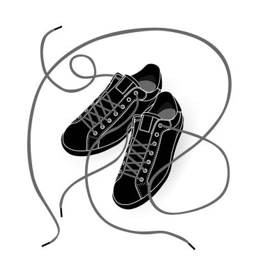 uzun dantel ile spor ayakkabı