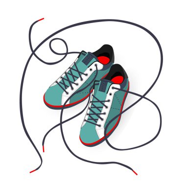 uzun dantel ile spor ayakkabı