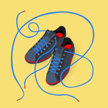 uzun dantel ile spor ayakkabı