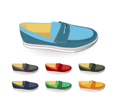 Klasik erkek kuruş loafer'lar ayarla