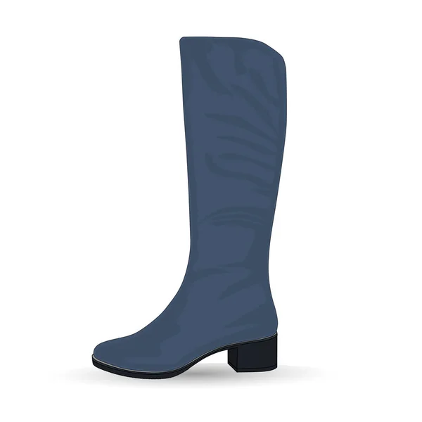 Elegant kvinnlig knä boot — Stock vektor