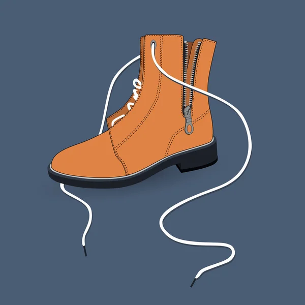 Botte mâle hiver avec lacets — Image vectorielle