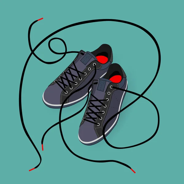 uzun dantel ile spor ayakkabı