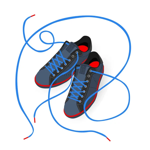 Zapatillas con cordones largos — Vector de stock