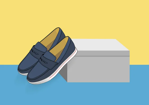 Klassiska manliga penny loafers — Stock vektor