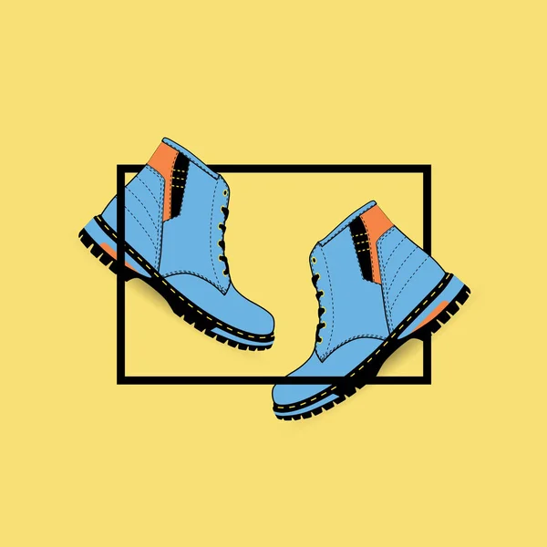 Botas de invierno macho — Vector de stock