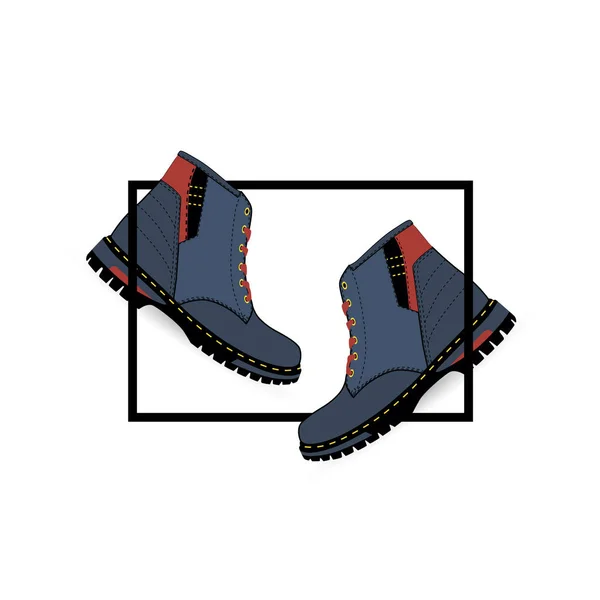 Botas de invierno macho — Vector de stock