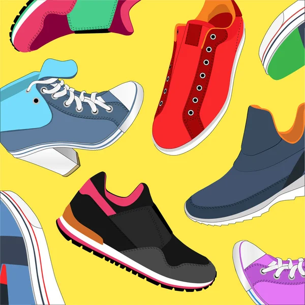Modèles de chaussures de sport — Image vectorielle