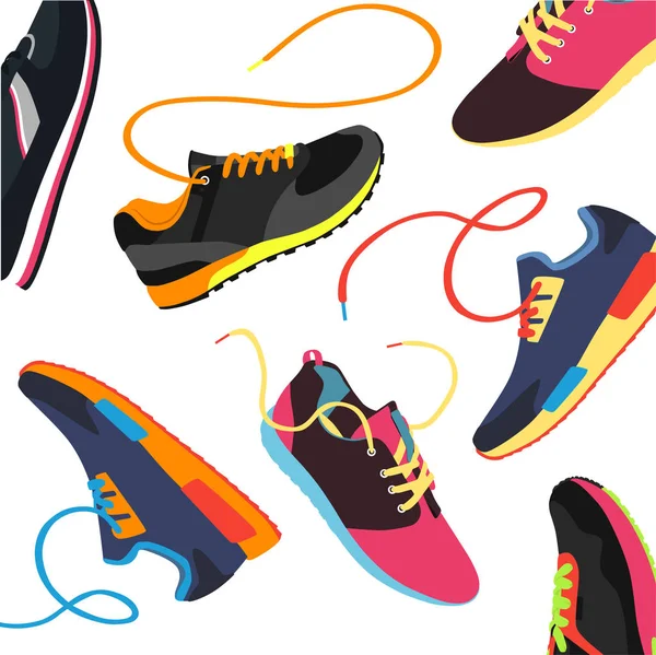 Modelos de zapatos deportivos — Vector de stock