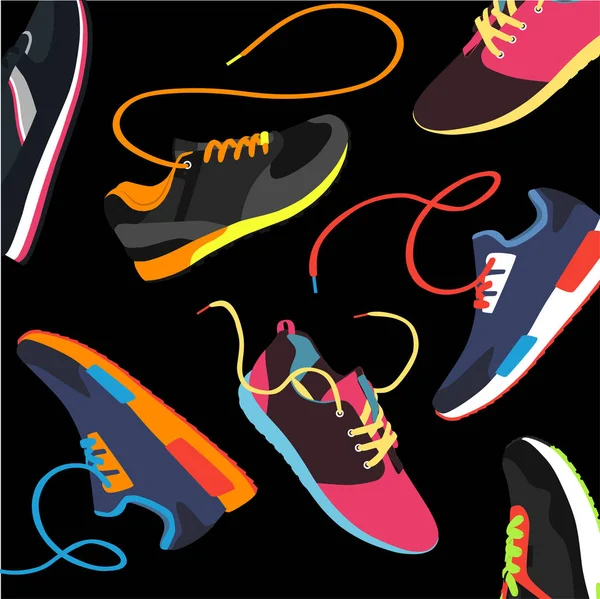 Modelos de zapatos deportivos — Vector de stock