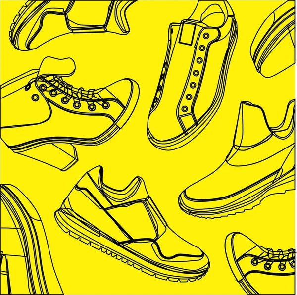 Modelos de zapatos deportivos — Vector de stock