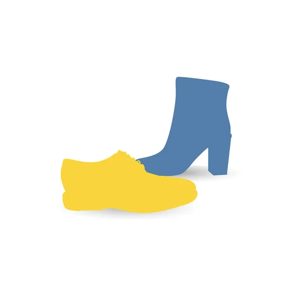 Ανδρικό κλασικό παπούτσι με γυναικεία μπότα — Διανυσματικό Αρχείο