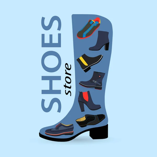 Chaussures décontractées dessin sur botte — Image vectorielle