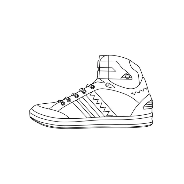 Dessin croquis de baskets confortables pour l'entraînement — Image vectorielle