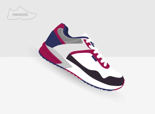Eğitim için renkli spor ayakkabı — Stok Vektör