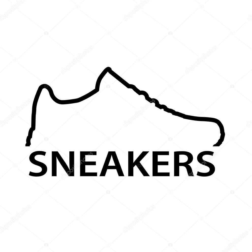 Logo of stylish sneaker for training on white background