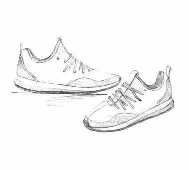 spor ayakkabı çizim kroki