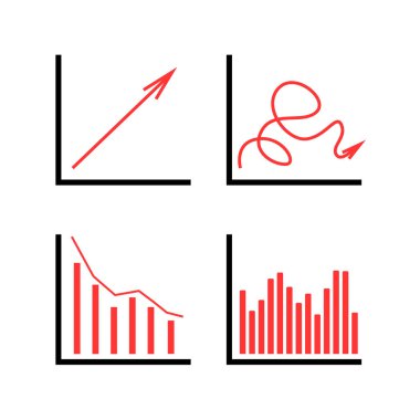 renkli iş grafikleri kümesi