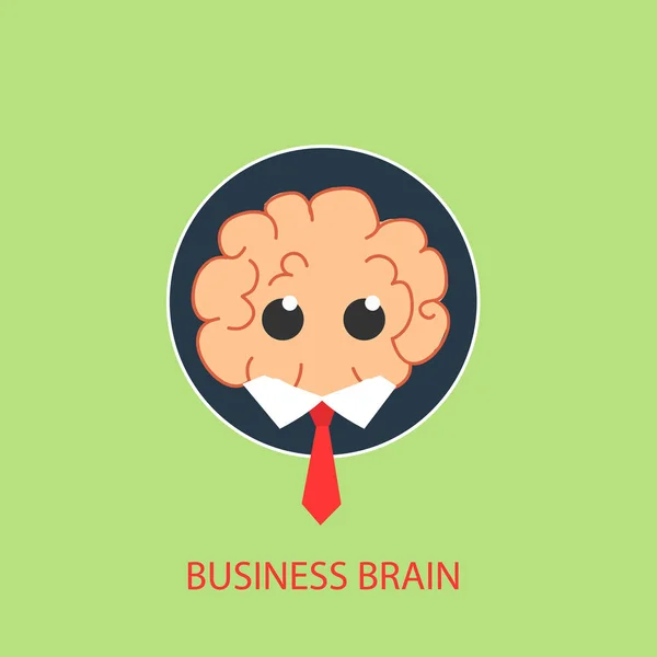 Cartoon Business Brain in Brille — Stockvektor