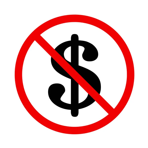 Icono de información prohibida con dinero — Vector de stock